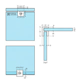 SHOWER GLASS HEADER BAR OVERPANEL FITTING SQUARE 10MM/10MM - BRUSHED BRONZE
